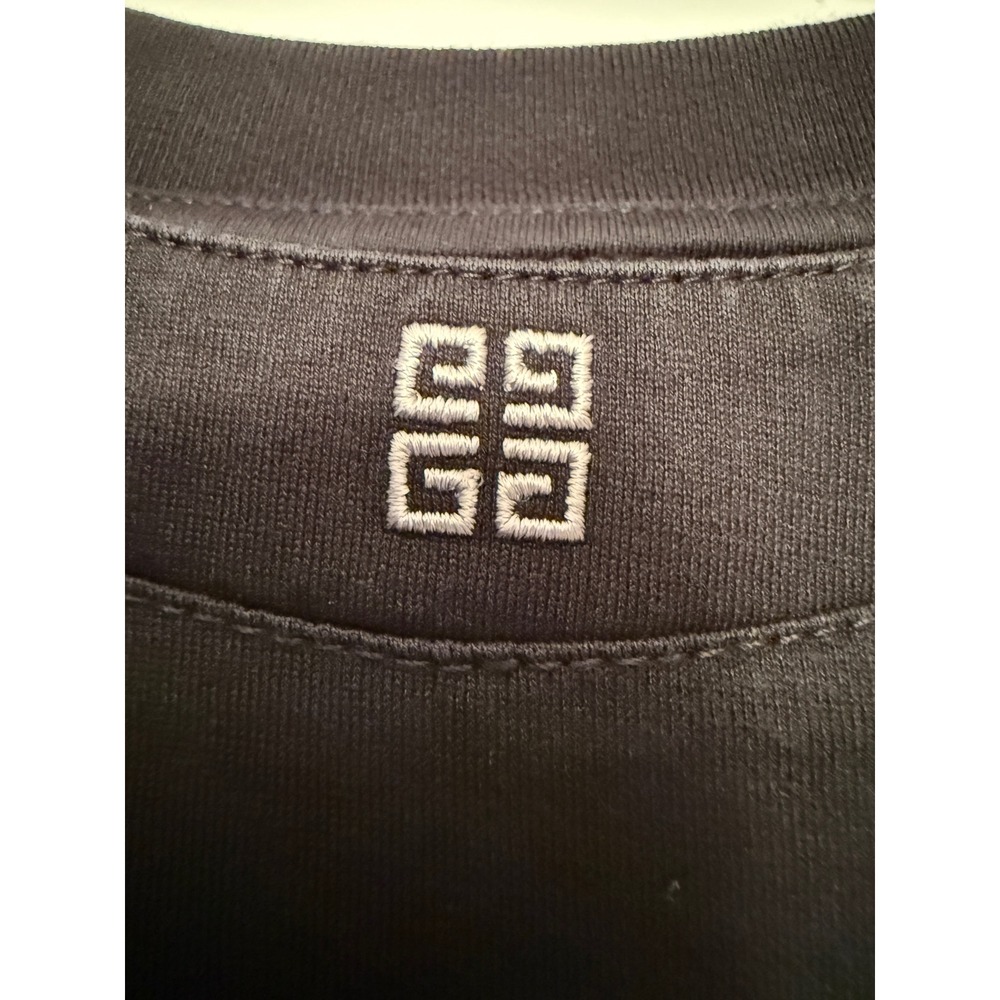 GIVENCHY Womens Black Cotton 4G Logo Embroidered Crewneck T-Shirt Size M - Picture 3 of 10